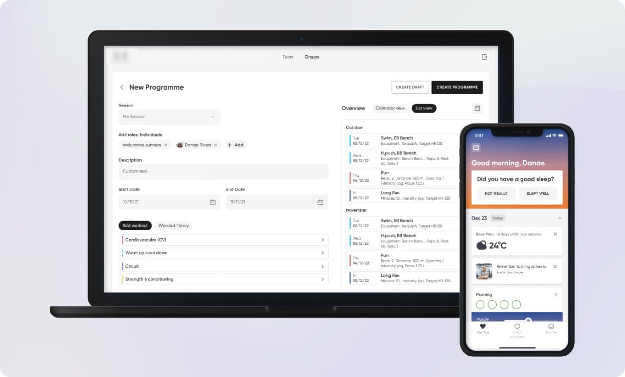 SaaS platform on MacBook and iPhone